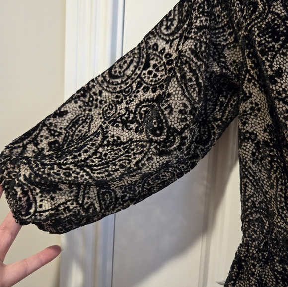 BB Dakota Westerly Burnout Velvet Dress Black Size Small - Picture 5 of 8